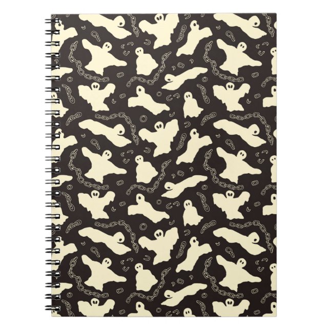 Creamy Ghosts - Halloween-Muster. Notizblock (Vorderseite)