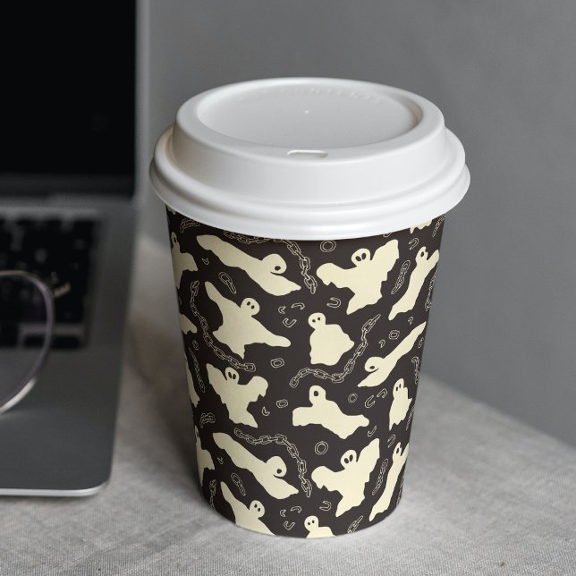 Creamy Ghosts - Halloween-Muster. Pappbecher (Von Creator hochgeladen)