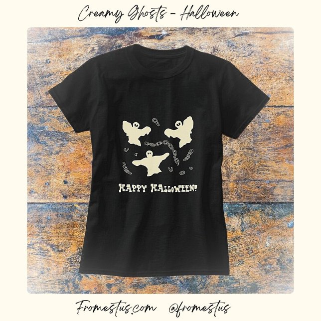 Creamy Ghosts - Happy Halloween! T-Shirt (Von Creator hochgeladen)
