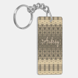 Creamy Gray Lacy Gemustert Schlüsselanhänger