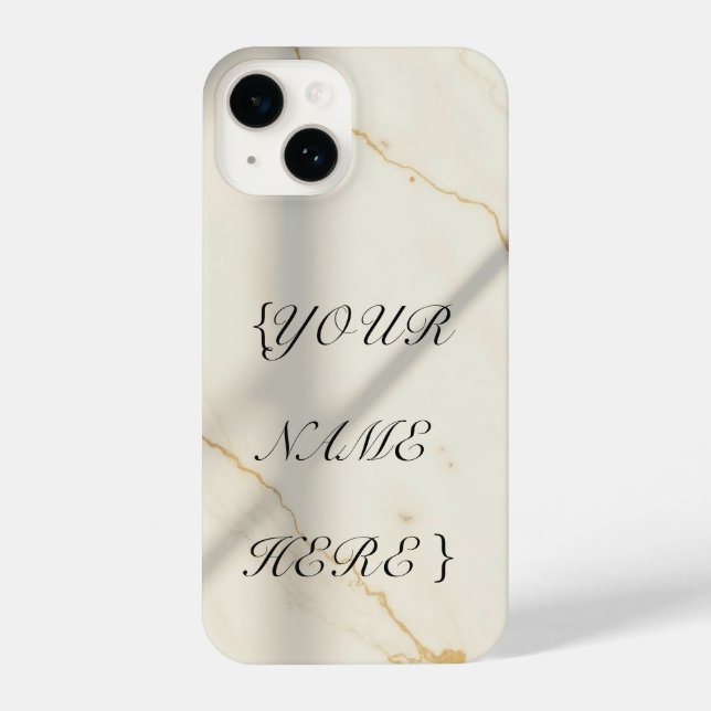 Creamy Marble Monogram Slim Fit iPhone Case iPhone Hülle (Rückseite)