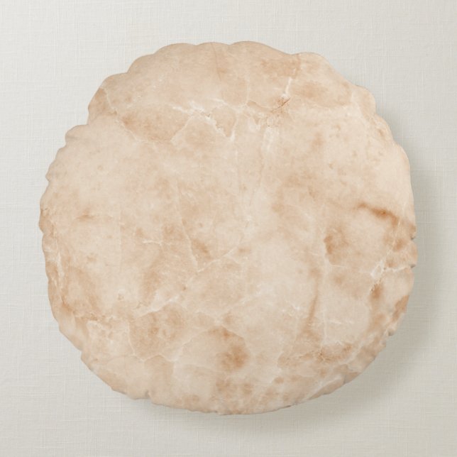 Creamy-Marmortextur Rundes Kissen (Vorderseite)
