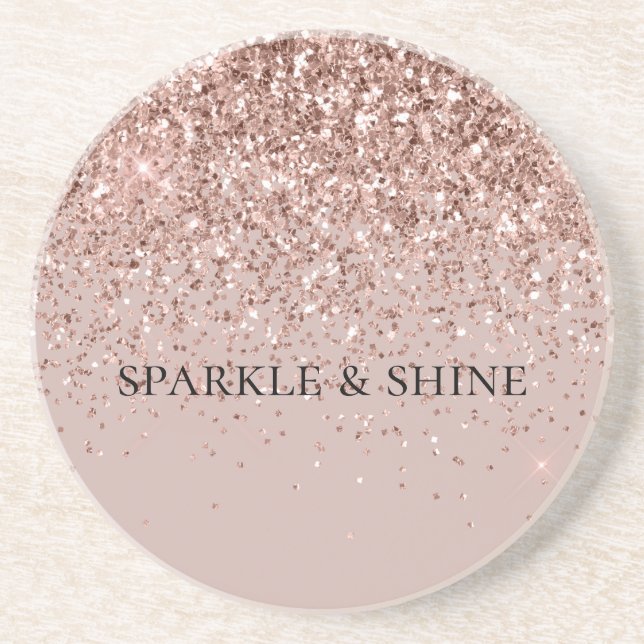 Creamy Mauve Rose Gold Glitzer Sparkle Getränkeuntersetzer (Vorne)