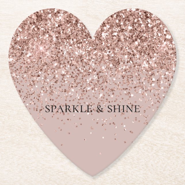 Creamy Mauve Rose Gold Glitzer Sparkle Untersetzer (Vorderseite)