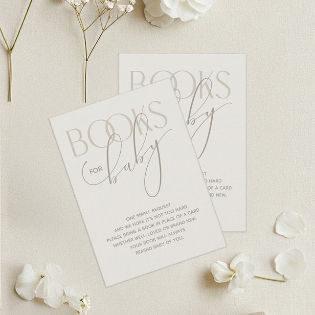 Creamy Neutral Book Request Enclosure Card Begleitkarte (Neutral Books for Baby Enclosure Card)