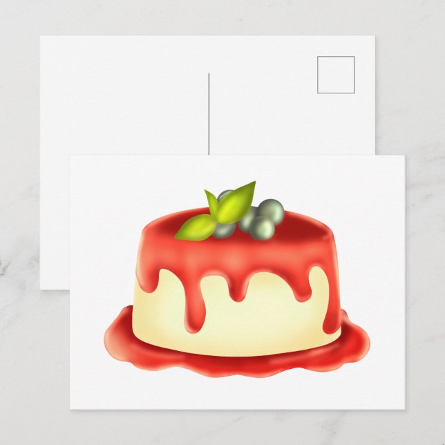 Creamy Panna Cotta Postkarte (Vorne/Hinten)