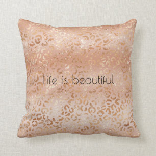 Creamy Peach Leopard Print Kissen