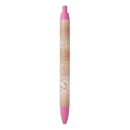 Creamy Peach Rose Blush Gold Traum Glitzer Kugelschreiber