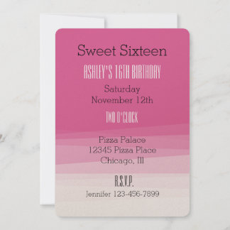 Creamy Pink Ombre Watercolor 16 . Geburtstag Einladung