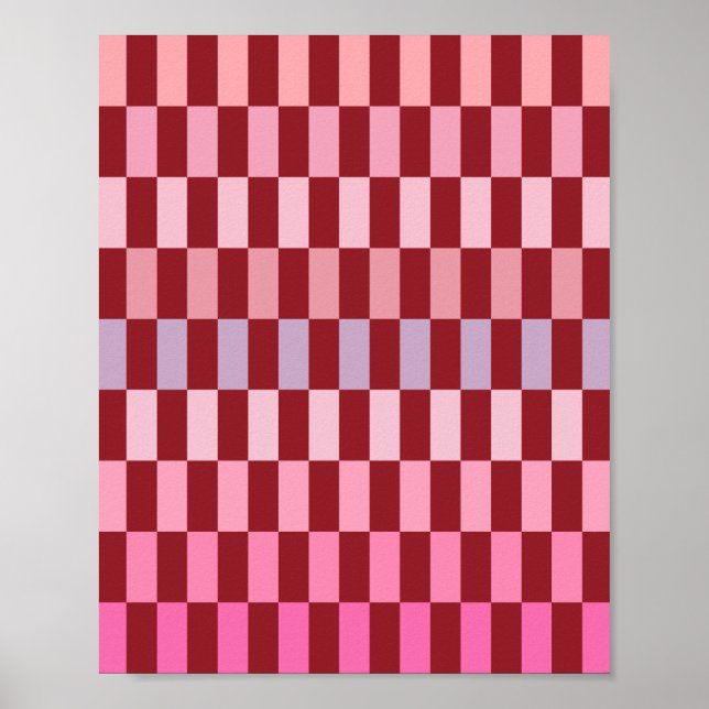 Creamy Pink Streifen 03 Kirsche Poster (Vorne)