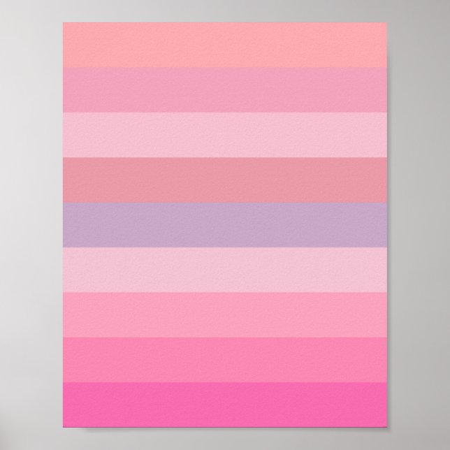 Creamy Pink Streifen Poster (Vorne)
