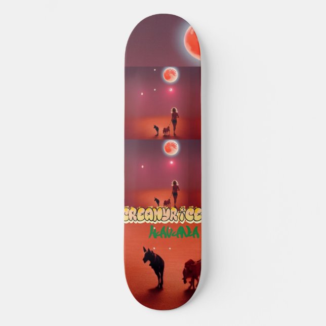 Creamy Rice Havana #5 "Over-Stylized Dogwalk" Skateboard (Vorderseite)