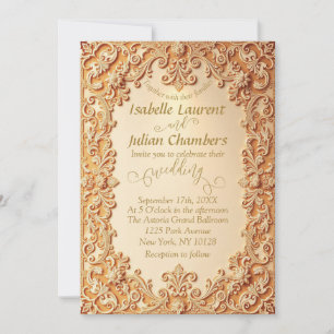 Creamy Viktorianisch Lace Romantic Wedding Einladung