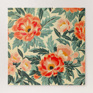 Creamy Vintag Peach Blossom Wasserfarbe Puzzle