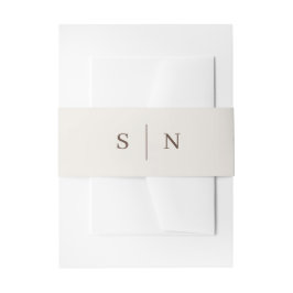 Creamy White and Brown Minimal and Chic | Monogram Einladungsbanderole