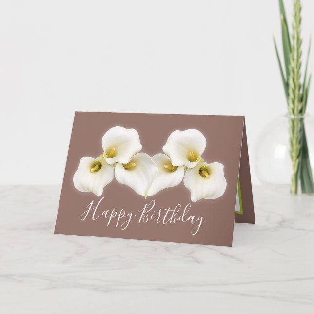 Creamy White Calla Lilies Modern Birthday Card Karte (Vorderseite)