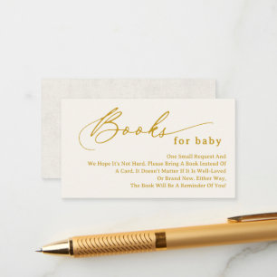 Creamy White Script Books für Baby Enclosure Card Begleitkarte