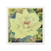 Creamy Yellow Rose Blumentisch Napkins