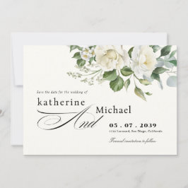CreamyFloral Eukalyptus Schrift Kalligrafie Hochze Save The Date