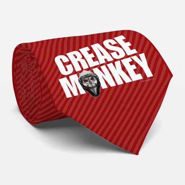Crease Monkey (Hockey Goalie) Neck Tie Krawatte (Gerollt)
