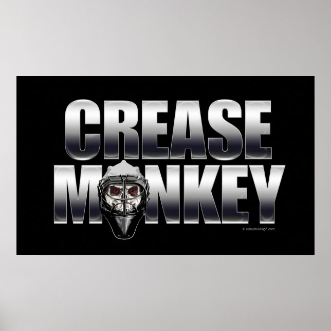 Crease Monkey (Hockey Goalie) Poster (Vorne)
