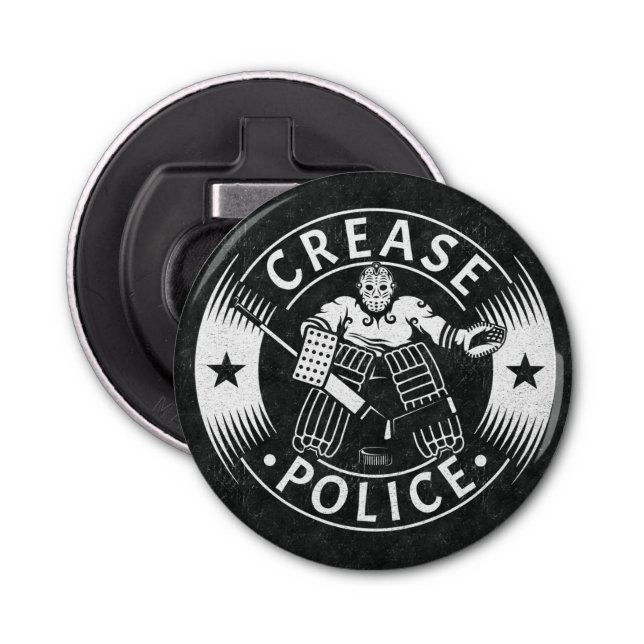 Crease Police Hockey Goalie Flaschenöffner (Vorderseite)