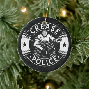 Crease Police Hockey Goalie Keramik Ornament