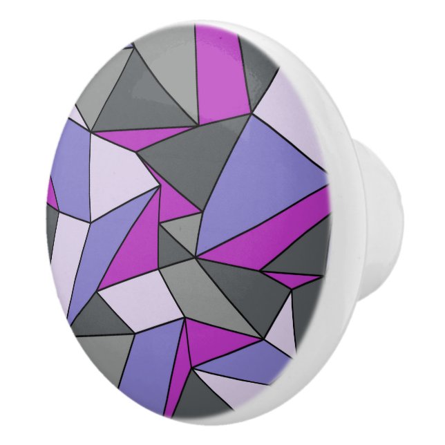 "Creasen" Lila, rosa und grau Keramikknauf (Rechts)