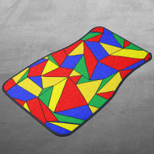 "Creases" Bright Geometric Car Floor Matts