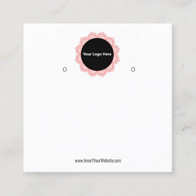 Creat Your Custom Logo Earring Display Card  Quadratische Visitenkarte (Vorderseite)