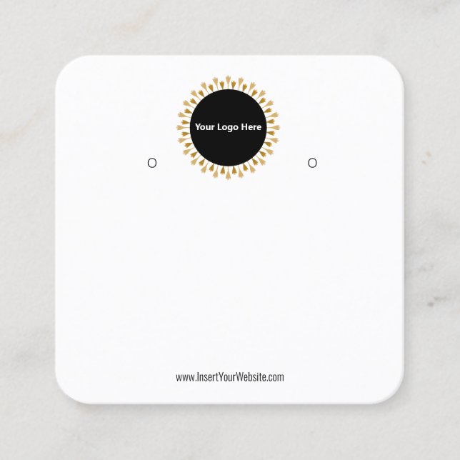 Creat Your Custom Logo Earring Display Card  Quadratische Visitenkarte (Vorderseite)