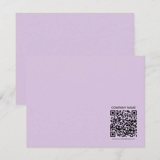 Create a QR Code | Pale Lavender Violet Mitteilungskarte (Vorne/Hinten)