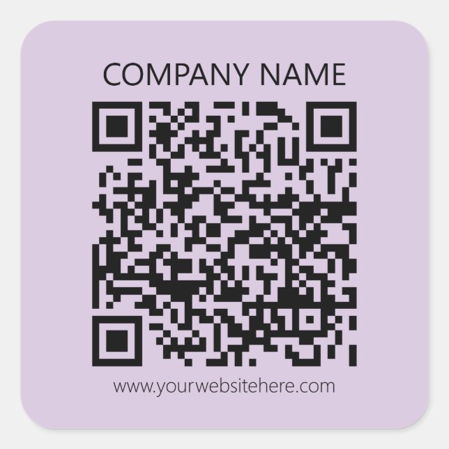 Create a QR Code | Pale Lavender Violet Quadratischer Aufkleber (Vorderseite)