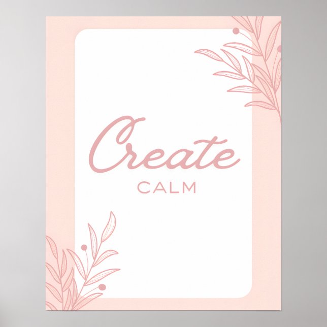 Create Calm Inspirational Quote Typography Poster (Vorne)