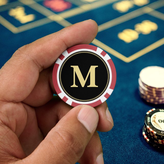 Create Custom Black Gold Monogram Tournament Game Pokerchips (Create Custom Black Gold Monogram Tournament Game Poker Chips)
