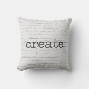 create, Jane Austen Motivierend Manuskript Kissen