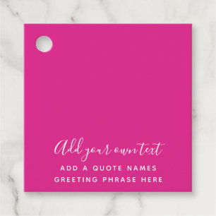 Create Own CERISE PINK Custom Text Personalized Geschenkanhänger