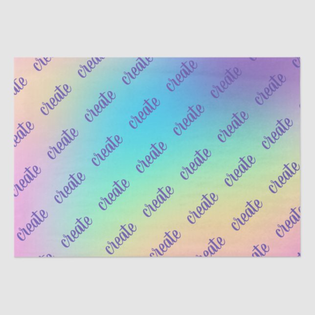 "Create" Pastel Rainbow Gradient Seidenpapier (Vorderseite)