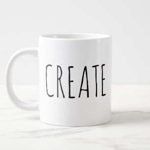 "Create" Simple Modern Farmhouse Jumbo-Tasse