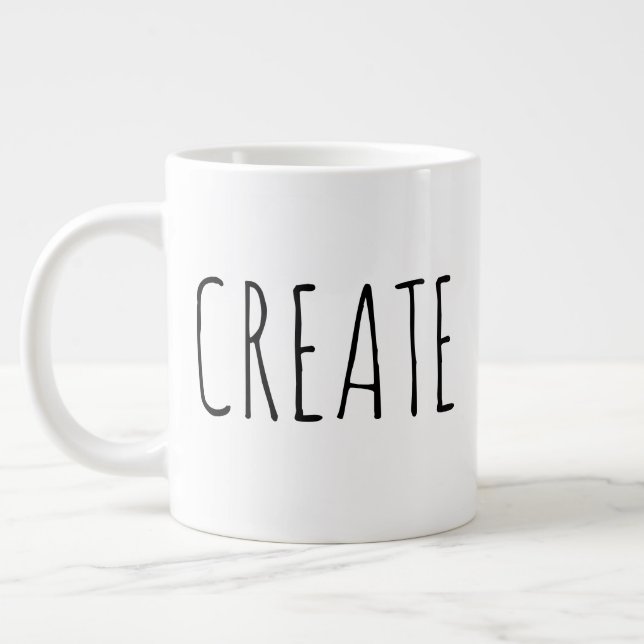 "Create" Simple Modern Farmhouse Jumbo-Tasse (Links)