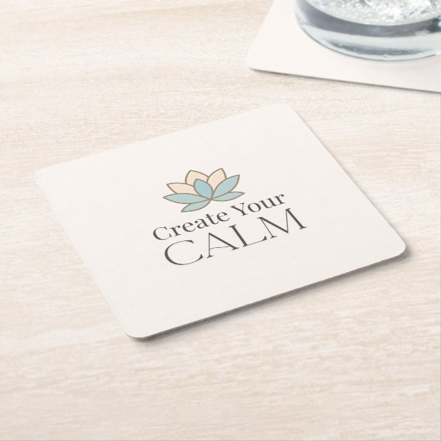 Create Your Calm Minimal Motivational Coaster Rechteckiger Pappuntersetzer (angewinkelt)