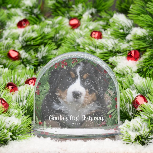 Create your Dog's First Christmas photo  Schneekugeln (Weihnachten)