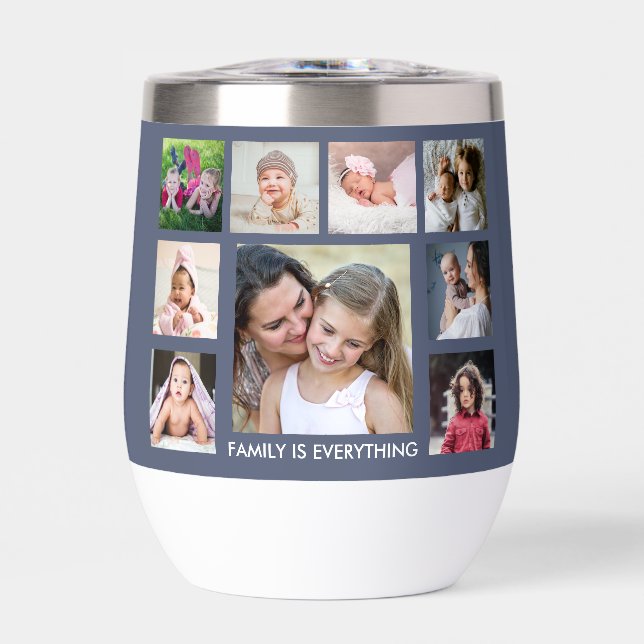 Create Your Own 18 Photo Collage Family Name Quote (Vorderseite)