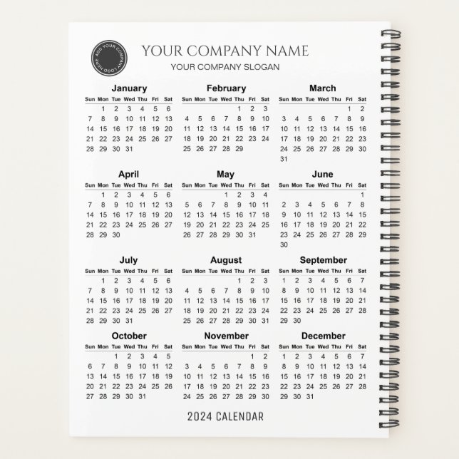Create Your Own 2024 Company Calendar | Planner Planer (Rückseite)