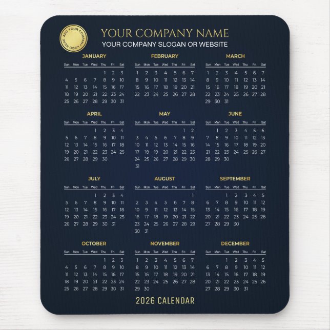 Create Your Own 2026 Company Calendar | Mousepad (Vorne)
