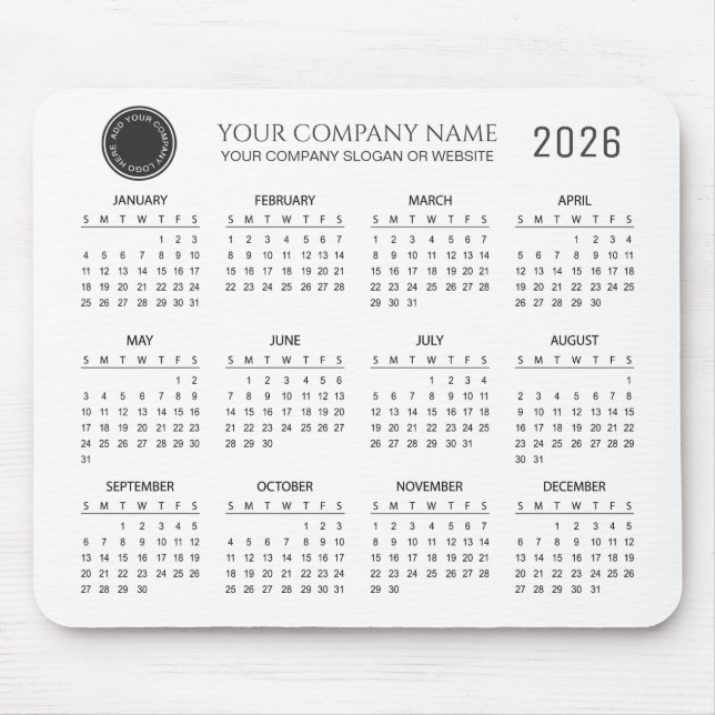 Create Your Own 2026 Company Calendar |  Mousepad (Vorne)