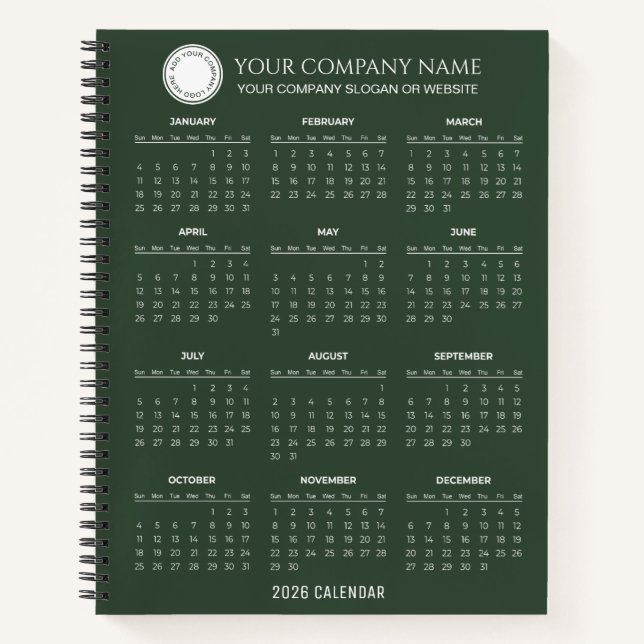 Create Your Own 2026 Company Calendar |  Notizbuch (Vorderseite)