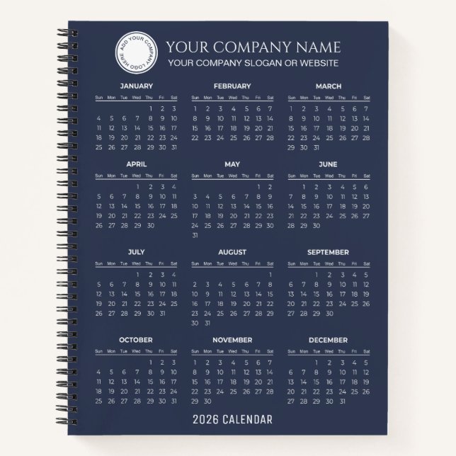 Create Your Own 2026 Company Calendar |  Notizbuch (Vorderseite)
