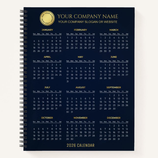 Create Your Own 2026 Company Calendar |  Notizbuch (Vorderseite)