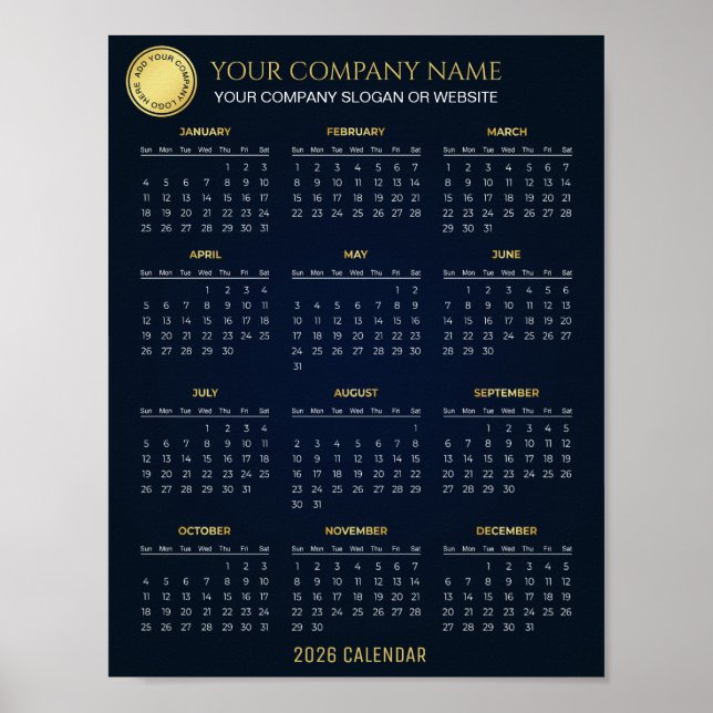 Create Your Own 2026 Company Calendar |  Poster (Vorne)